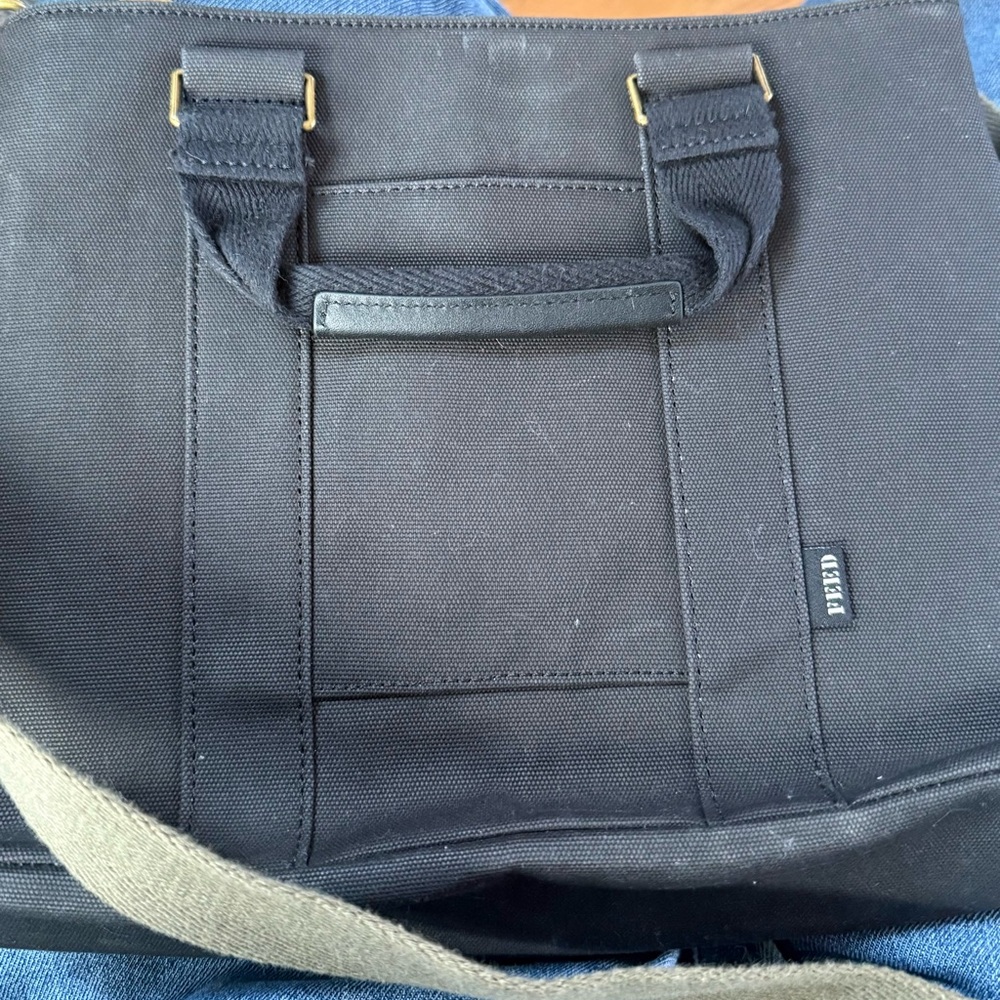 Black Crossbody Tote Bag with Top Handles